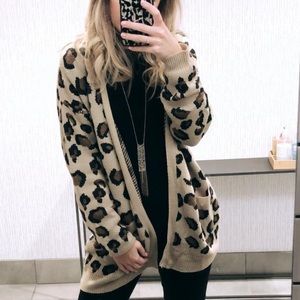Trendy Cheetah Leopard Print Cardigan